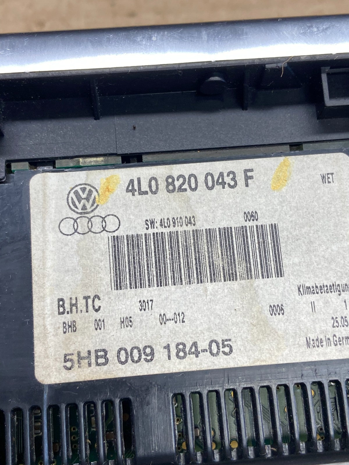 2007 - 2009 Audi Q7 Front Heater AC Dual Climate Control Panel AH5459 DG4
