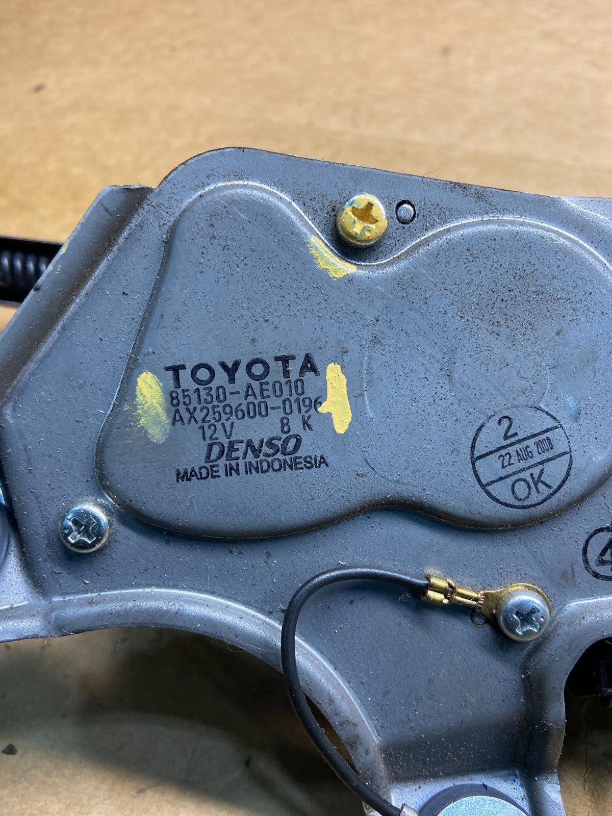 2011-2020 Toyota Sienna Rear Windshield Washer Wiper Motor y4449 DG6