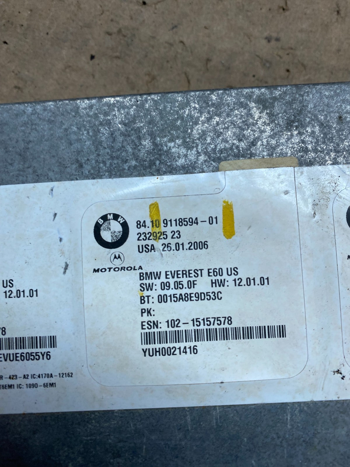 2007 to 2011 Bmw Bluetooth  Control Module Computer Telematics OEM W2417 DG3