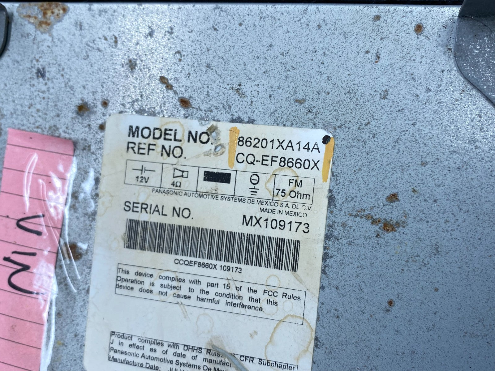 2007 2008 2009 Subaru Tribeca CD Player Radio Receiver Control z9836 DG5