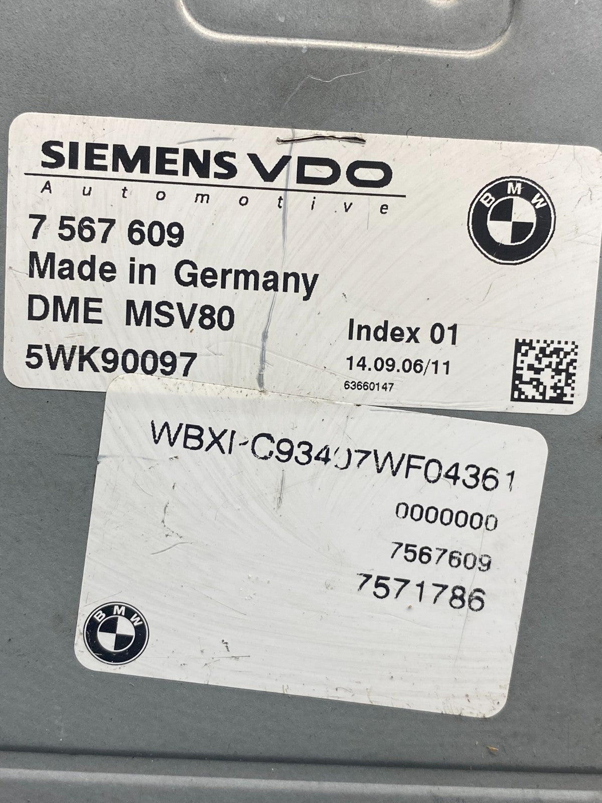2007 2008 Bmw X3 ECU ECM Engine Control Module Computer 7567609 AG9467 DW2