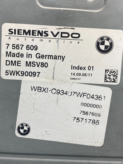2007 2008 Bmw X3 ECU ECM Engine Control Module Computer 7567609 AG9467 DW2