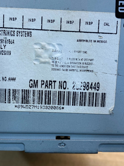 2005 to 2012 Chevrolet Truck Colorado Radio Receiver CD Player AF77347
