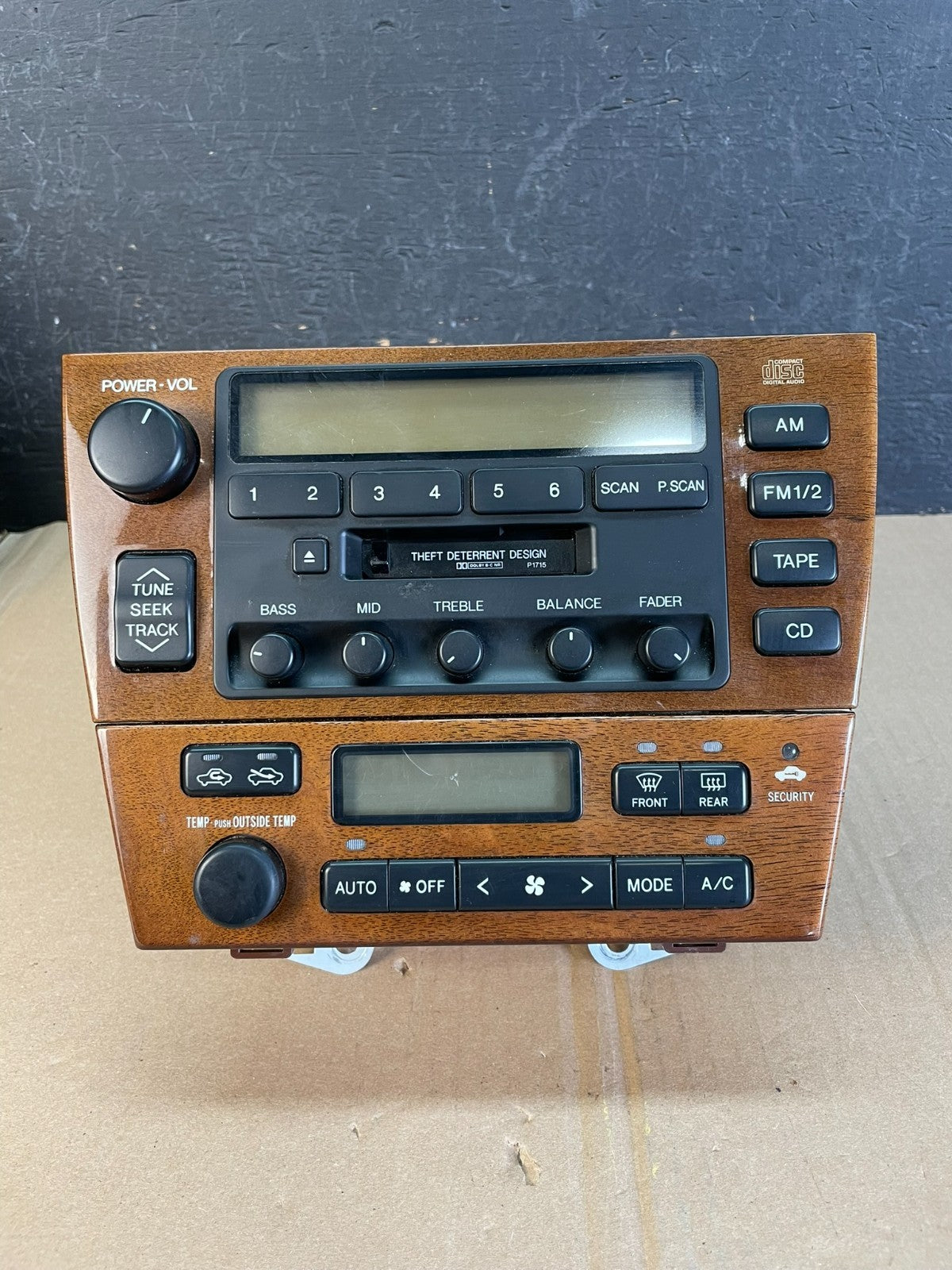 2000 2001 Lexus Es300 Radio Receiver Tape Climate Control A/C AD5938 DG0