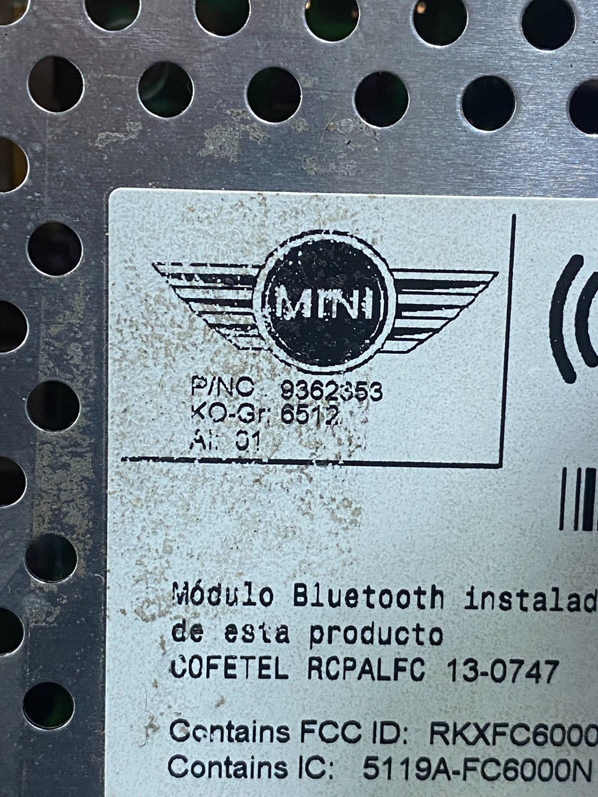 2013-2015 MINI COOPER Hardtop Radio Receiver Audio Control 9362353 AC8010 DG8