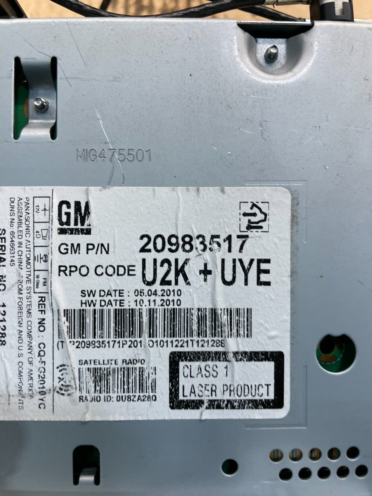 2011 to 2012 Chevrolet Equinox Cruze Radio Cd Receiver 20983517 u2217  DG6