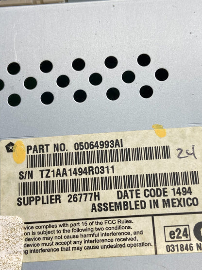 2011 to 2019 Dodge Journey 8.4 Radio Display Screen Air Vents AH3667 DG5