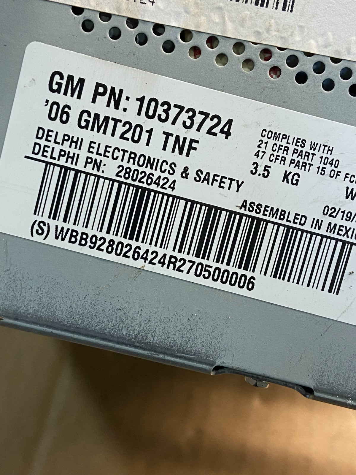 GM Chevrolet GMC Navigation Radio 10373724 AF94466