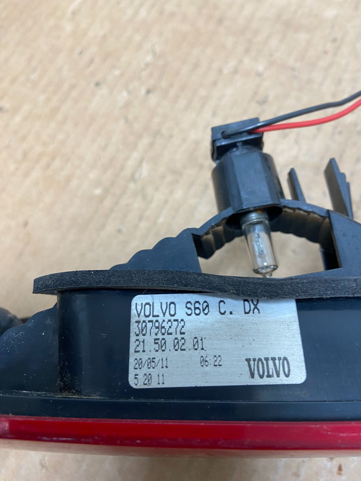 2011 to 2017 Volvo S60 Right Passenger RH Side Inner Tail Light I0799 KC5