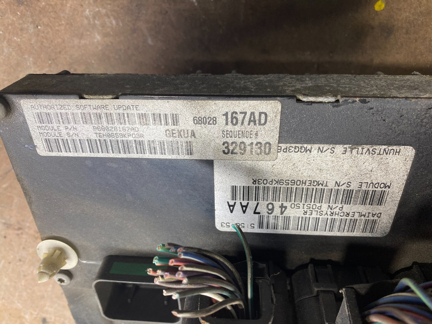 2009 2010 Jeep Grand Cherokee 3.7L Engine Computer P68028167AD L4238 DG2