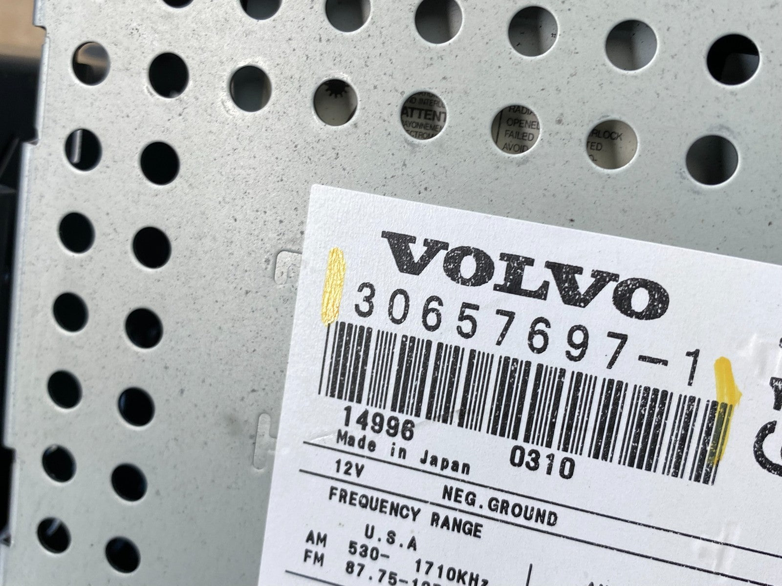 1999-2004 Volvo S80 Radio AM FM CD Cassete Tape Player Radio OEM ab9651 DG6