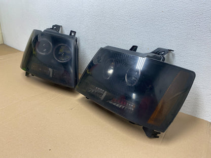 2007 to 2013 Chevrolet Suburban Tahoe Left+Right Set Black Headlights AE7137 DG1