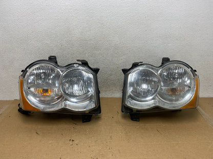 2008-2010 Jeep Grand Cherokee Left+Right Set Halogen Headlights AH4178 DW0