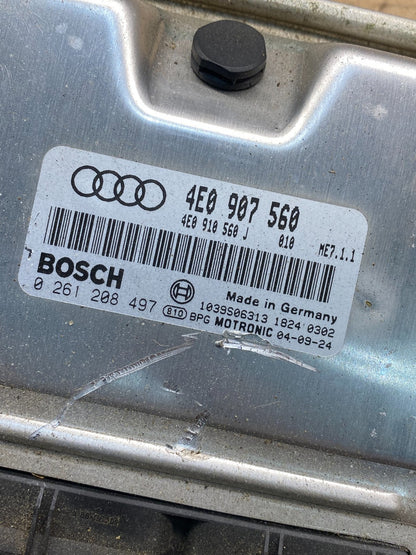 2003 2004 Audi A8 Engine Control Computer Ecu Ecm 4E0907560 AH9906 DW2