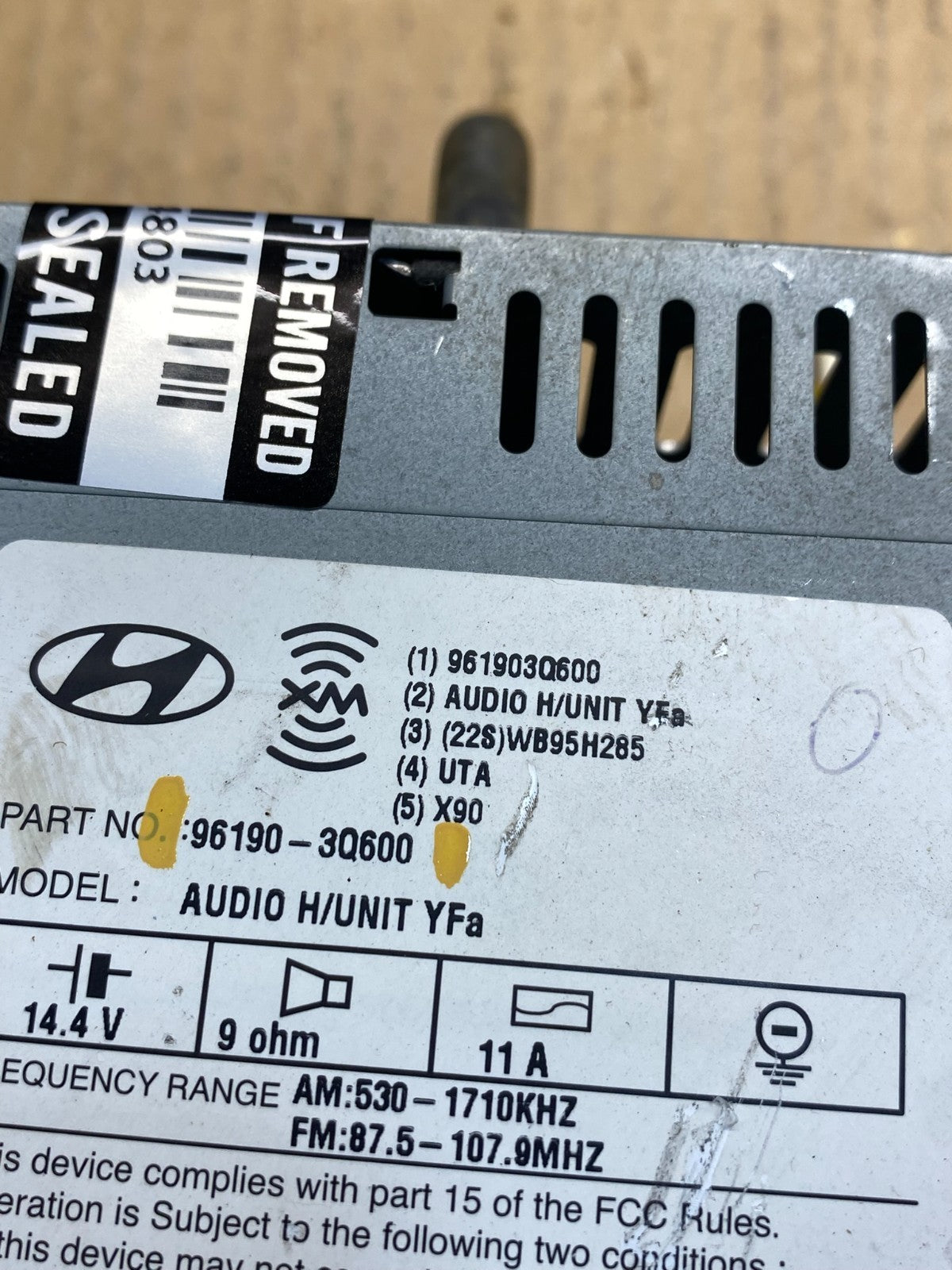 2012 to 2014 Hyundai Sonata Radio CD Player Screen Display AI7692 DG5