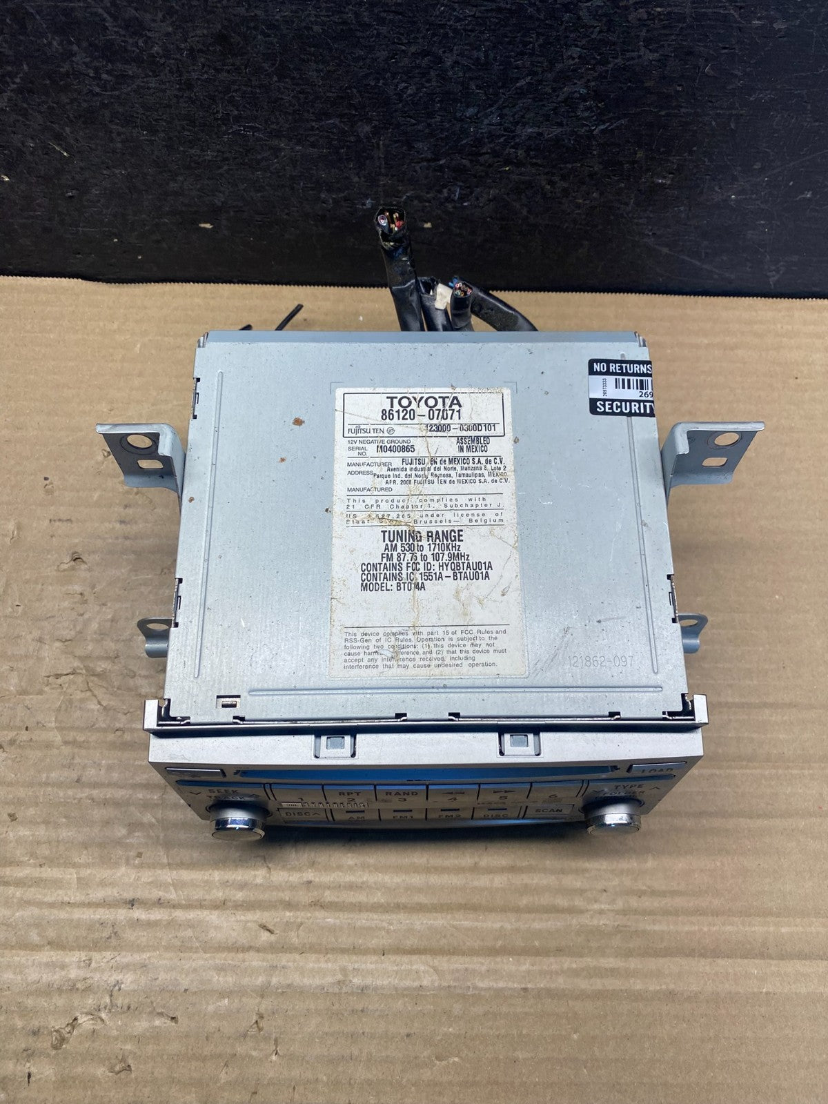 2008 2009 2010 Toyota Avalon AM FM CD Mp3 Radio Receiver AF3902 DW3