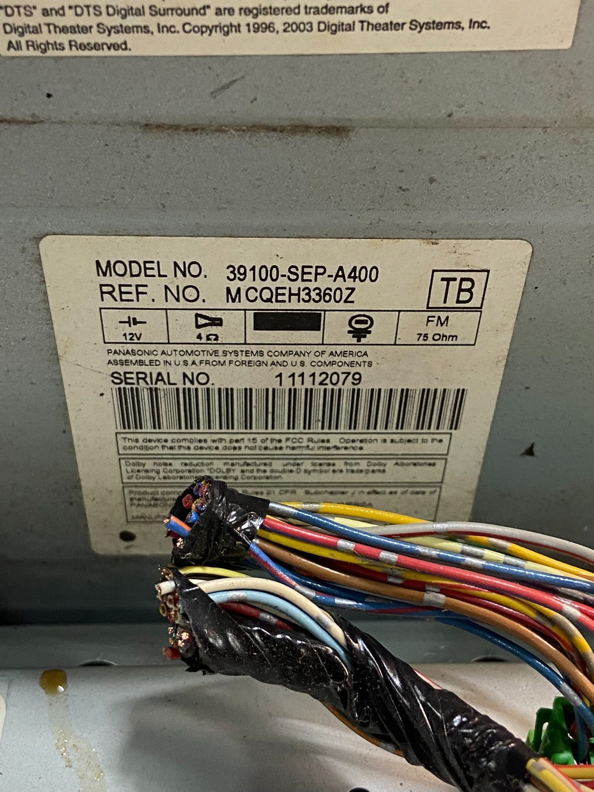 2004 2006 Acura TL CD Player Radio Climate Control AE2528 DG6