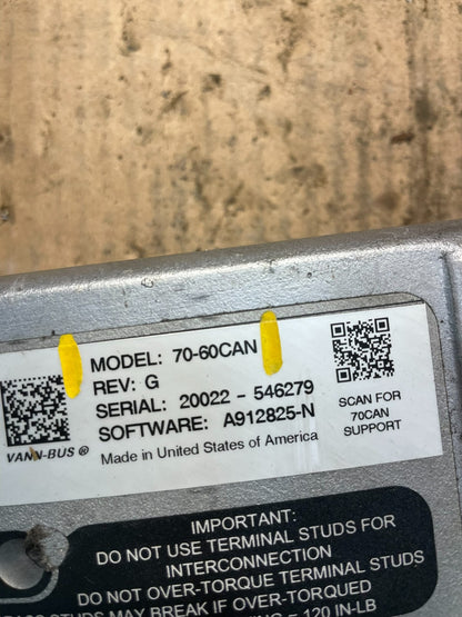 VANNER 60 AMP 70-60CAN 10340-730867 A912825-1 T2592 PS3