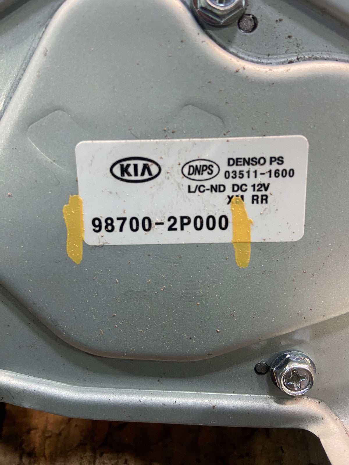 2011 - 2013 Kia Sorento Rear Glass Windshield Wiper Motor Z9023 DG6