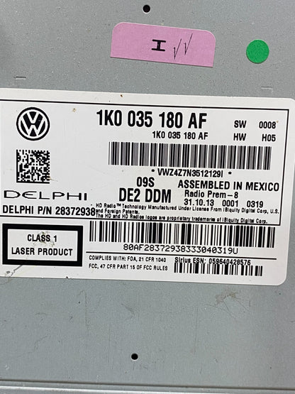 2012 to 2017 Volkswagen Passat Jetta Radio CD Player AM/FM Media AJ0338 DG7