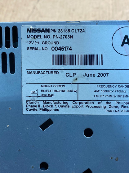 2006 - 2008 Infiniti FX35 Radio Display Information Navigation Screen AE7837 DW6