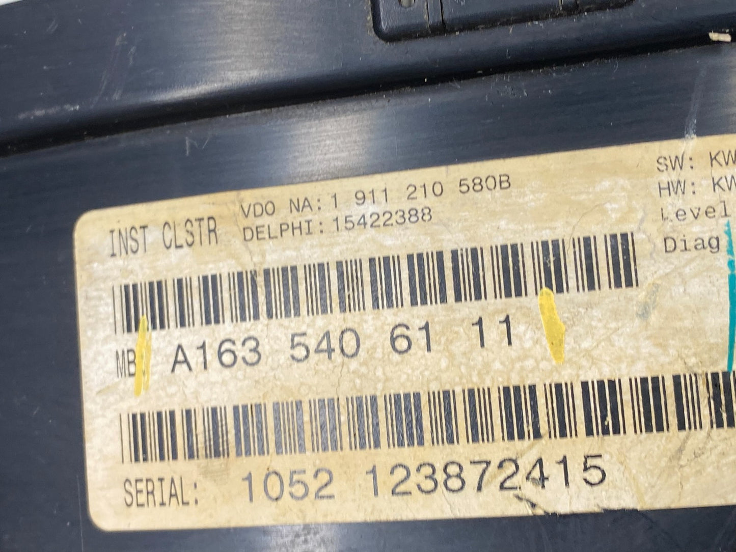 2000-2003 Mercedes W163 ML55 AMG Instrument Cluster Speedometer Z9667 DG5