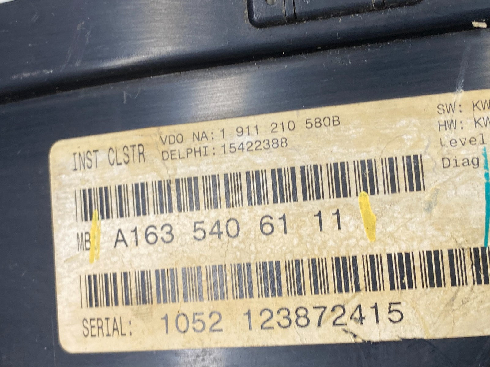 2000-2003 Mercedes W163 ML55 AMG Instrument Cluster Speedometer Z9667 DG5