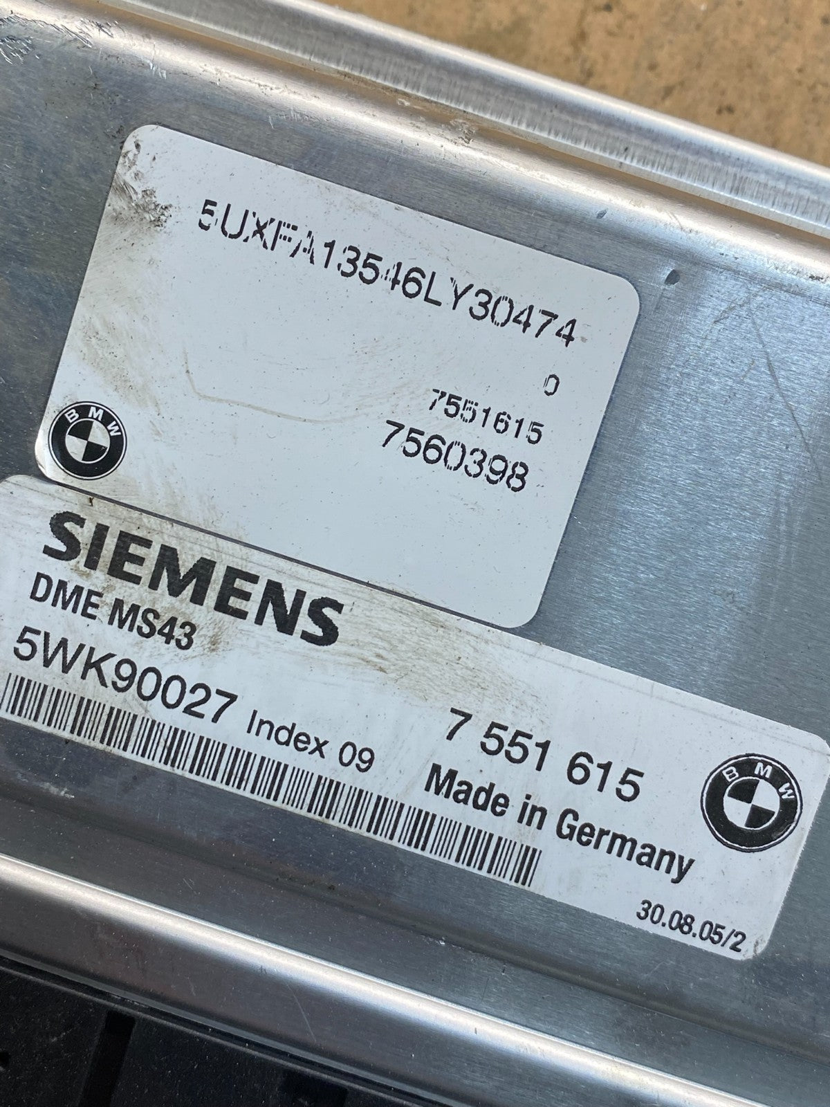 2003 to 2005 BMW X5 ECM ECU Engine Control Computer Module 7551615 AI9818 DW2