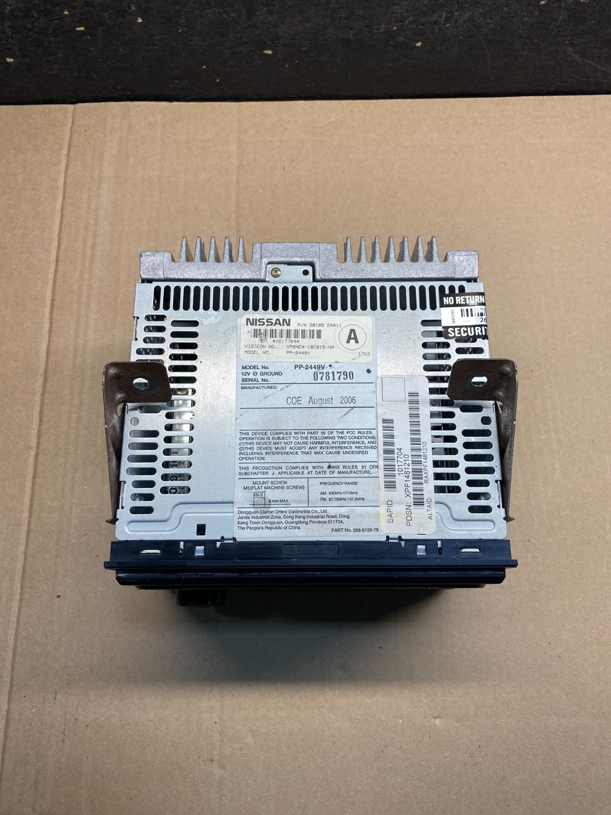 2005 to 2007 Nissan Xterra AM FM CD Player Radio Receiver AG3598 DG3