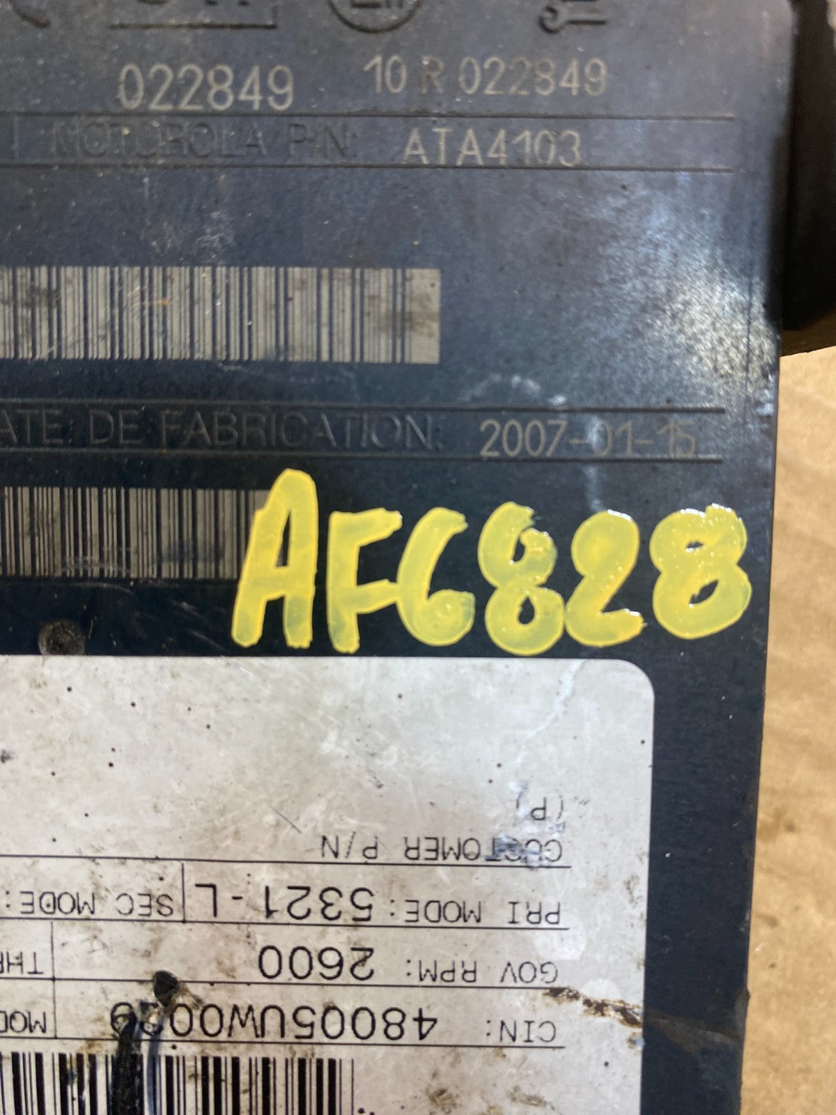Allison Transmission Control Module 29545322 AF6828 DW3