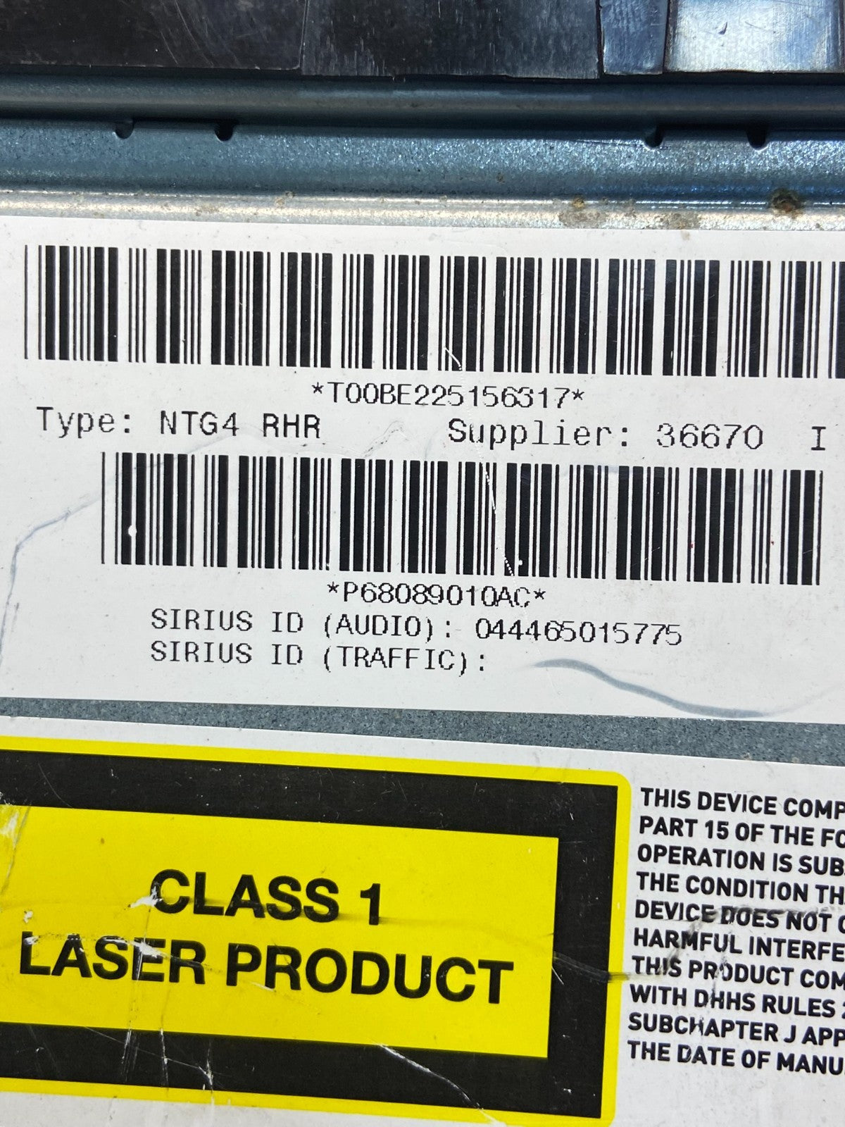 2011 to 2013 Jeep Grand Cherokee Media Satellite Radio Screen Display AF9248 DG6