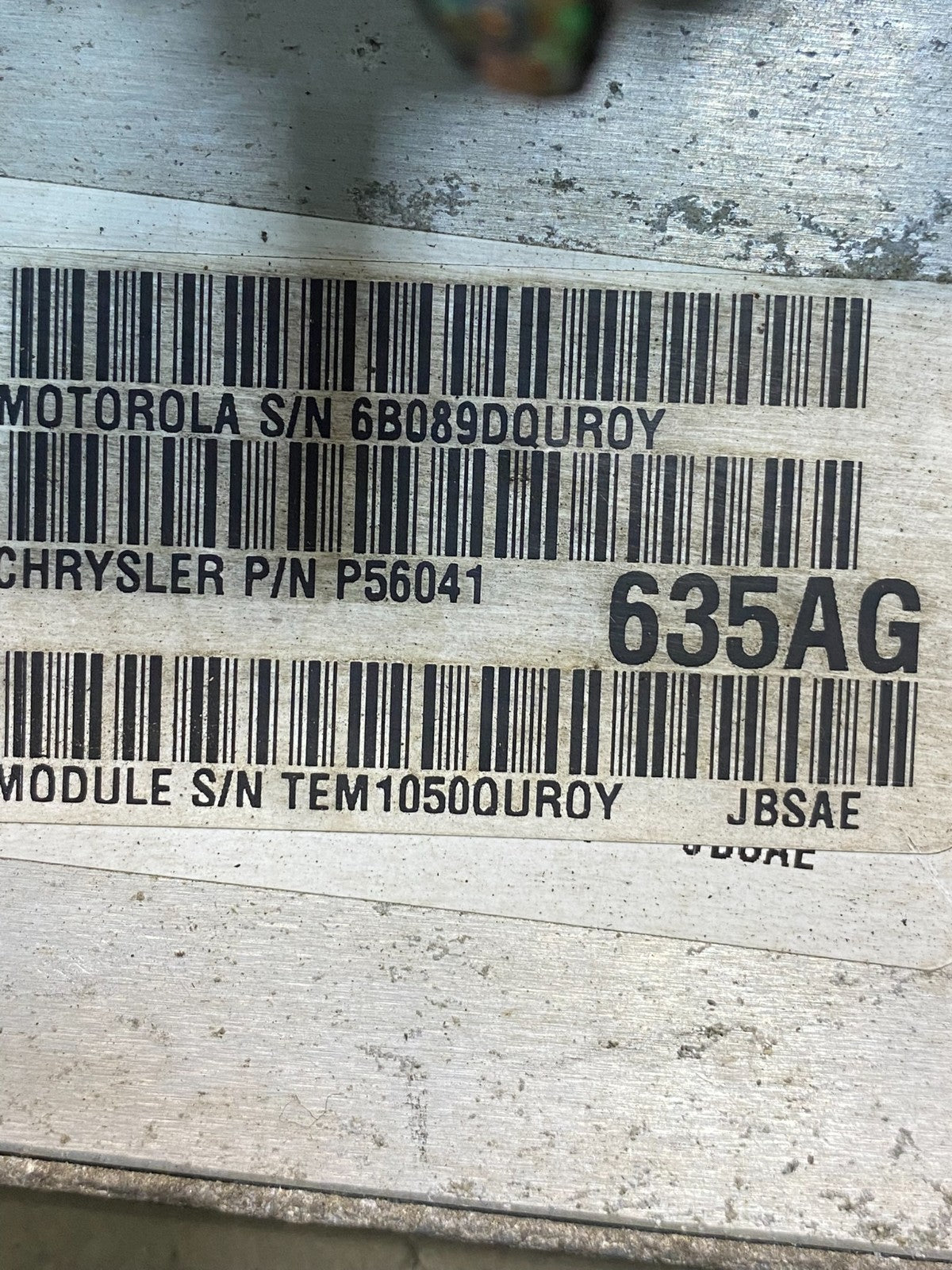 2000 Jeep Cherokee 4.0L Ecm Ecu Engine Computer Module p56041635ag AD9574 DW2