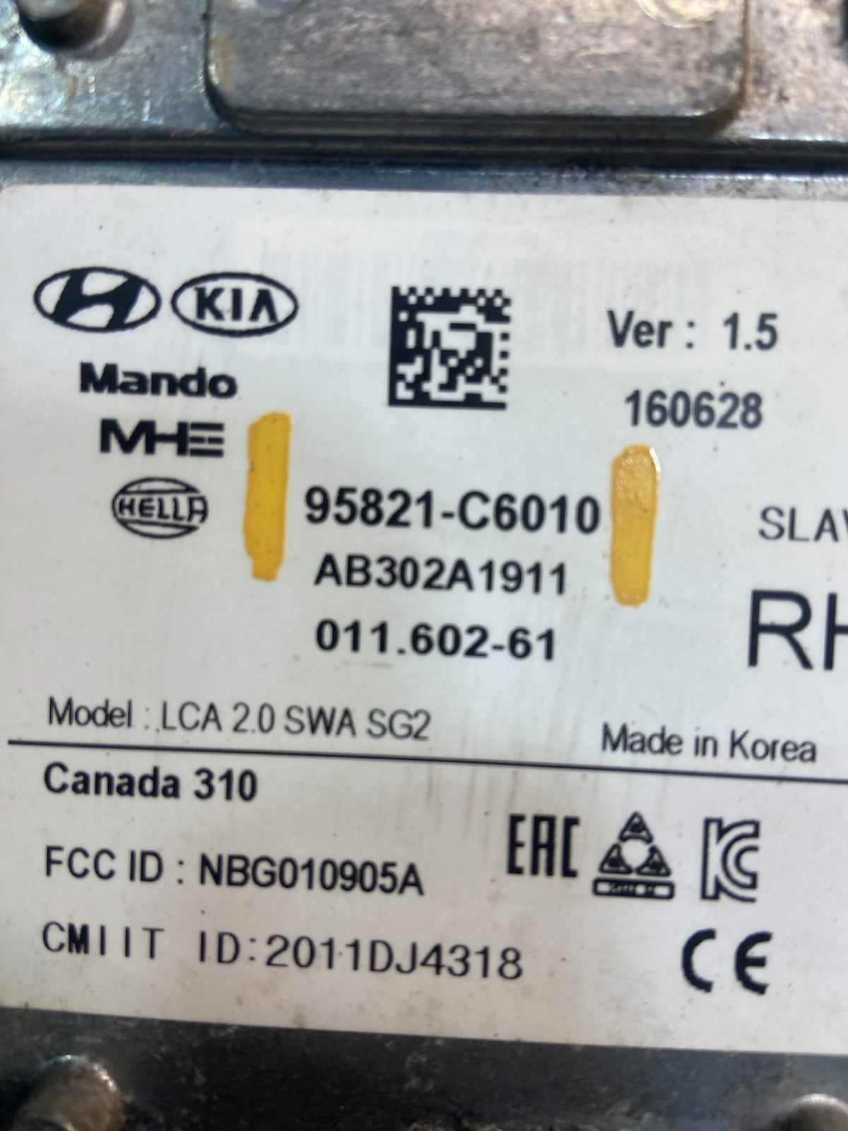 2015-2018 Kia Sorento Left Rear Blind Spot Alert Sensor Radar OEM Y3764 DG2