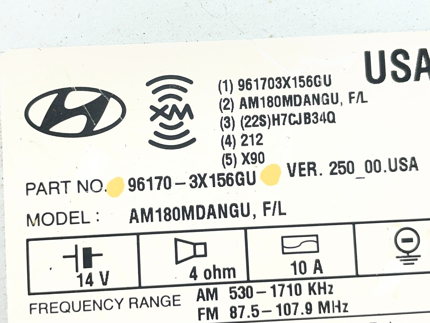 2014 2015 2016 Hyundai Elantra Am Fm Cd Player Radio Receiver AF5579 DG8