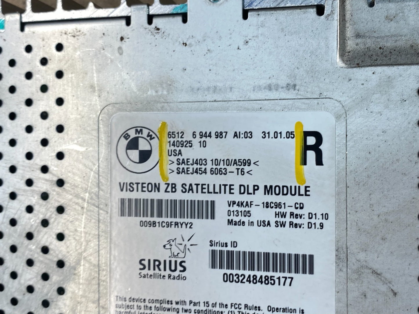 2006-2008 BMW  5 7 Series  Satellite  Radio Module Unit Sirius Z4853 DG5