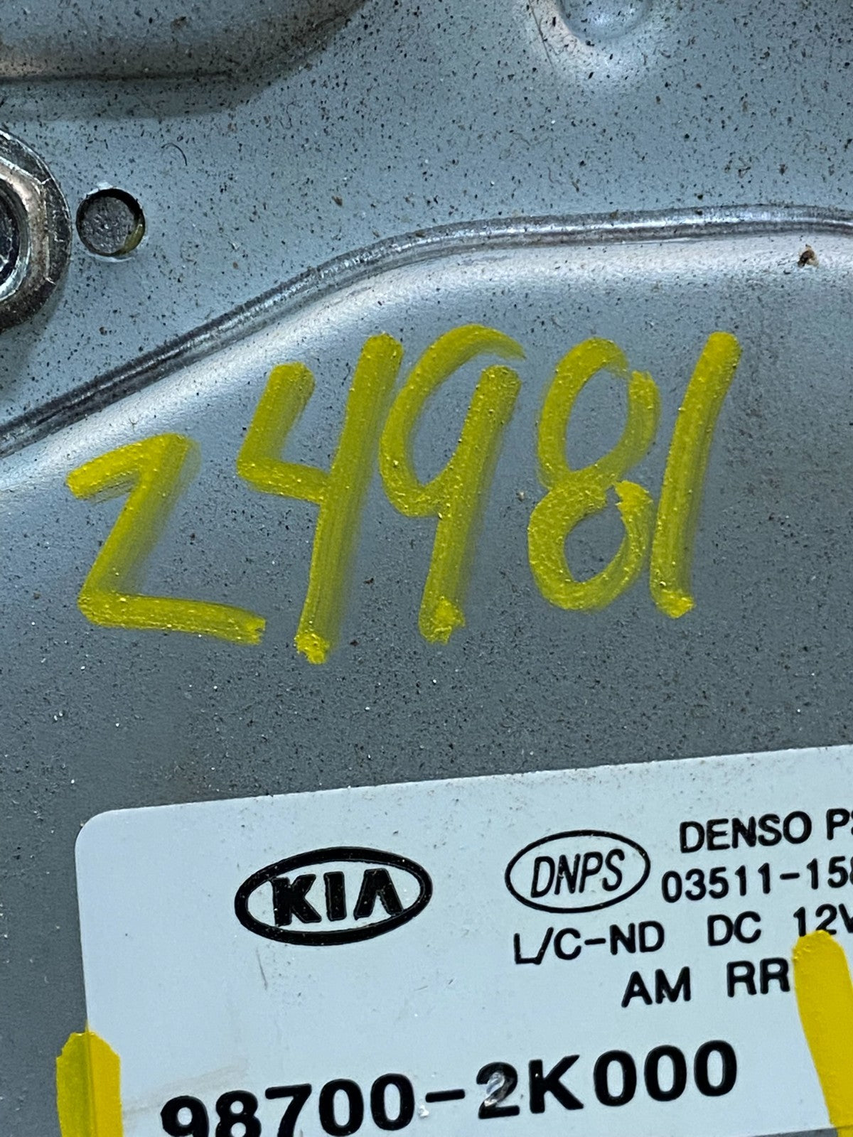 2010-2013 Kia Soul Rear Glass Windshield Wiper Motor Z4981 DG7