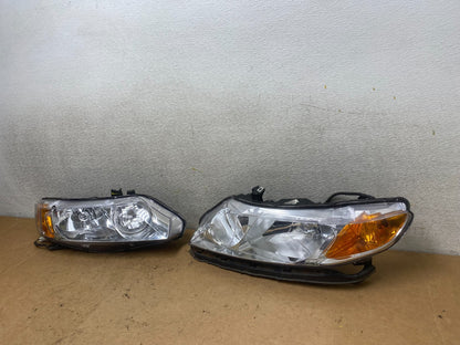2006 2007 2008 Honda Civic Sedan Left+Right Headlights Halogen X5595 DW1