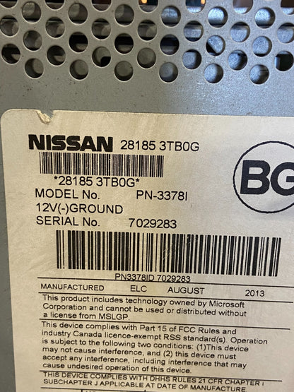 2013 to 2015 Nissan Altima Radio Cd Mp3 Player AUX Port AF9402 DG6