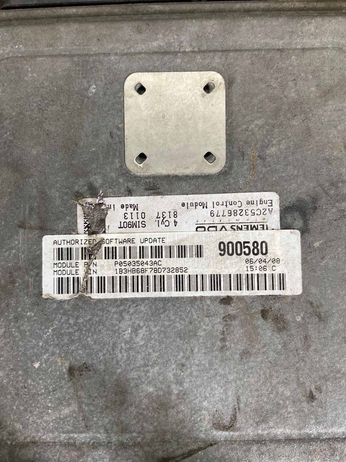 2008 to 2009 Dodge Caliber Engine Computer Module ECM ECU P05035043AC p0544 DG3