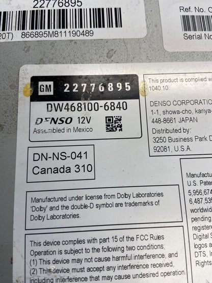 2007 to 2014 Chevrolet GMC Cadillac Radio Navigation Screen Display AH5133 DG5