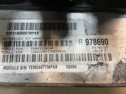 2007 Jeep Liberty Nitro 3.7L Engine Control Unit ECU ECM OEM AC0583 DG2