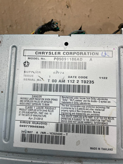2011 2013 Jeep Dodge Chrysler Screen Display CD Player Satellite Radio AB2940 DG6