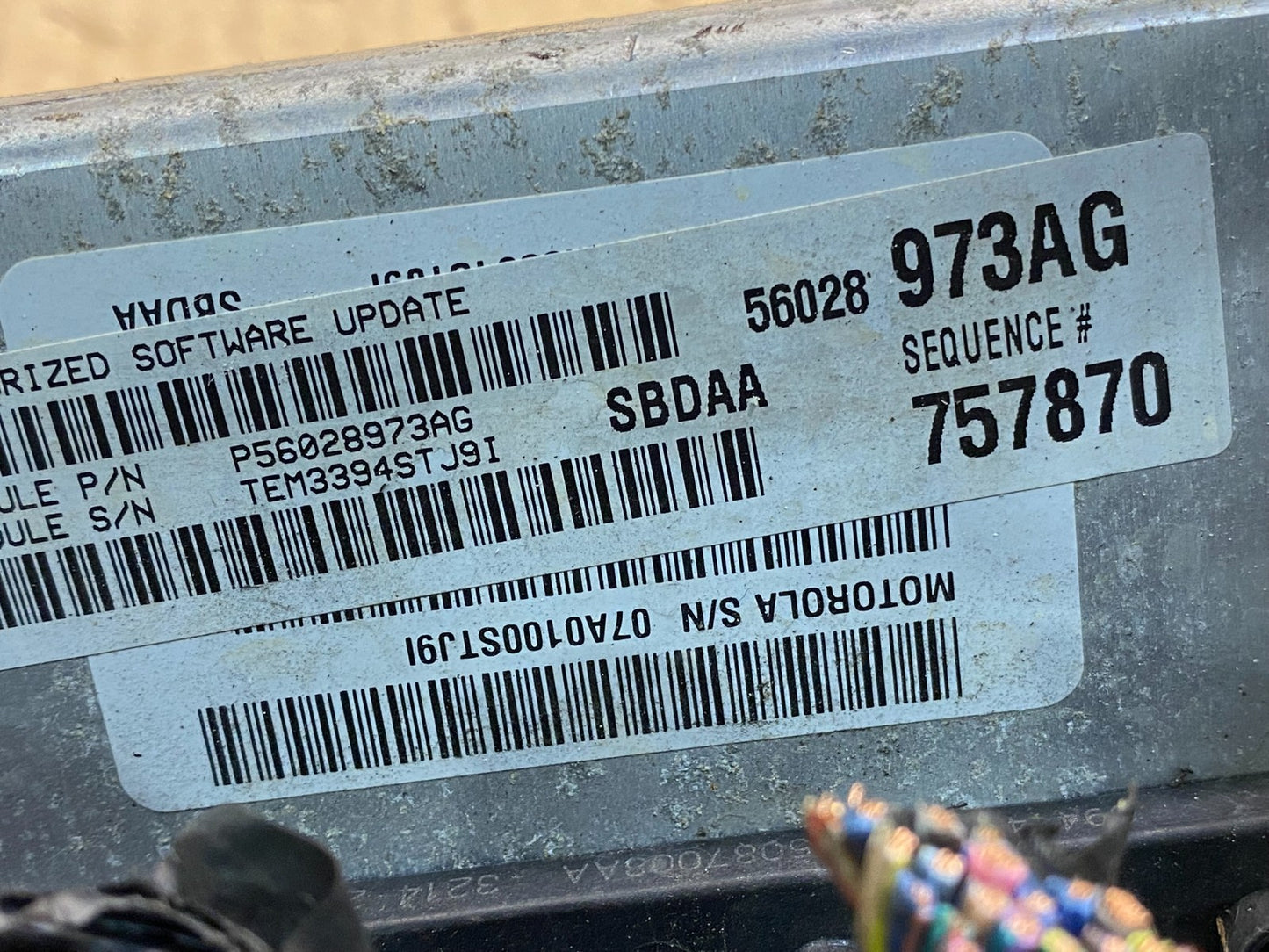 2005 Dodge Durango 5.7 Engine Contol Module Computer ECM ECU AG9725 DG2
