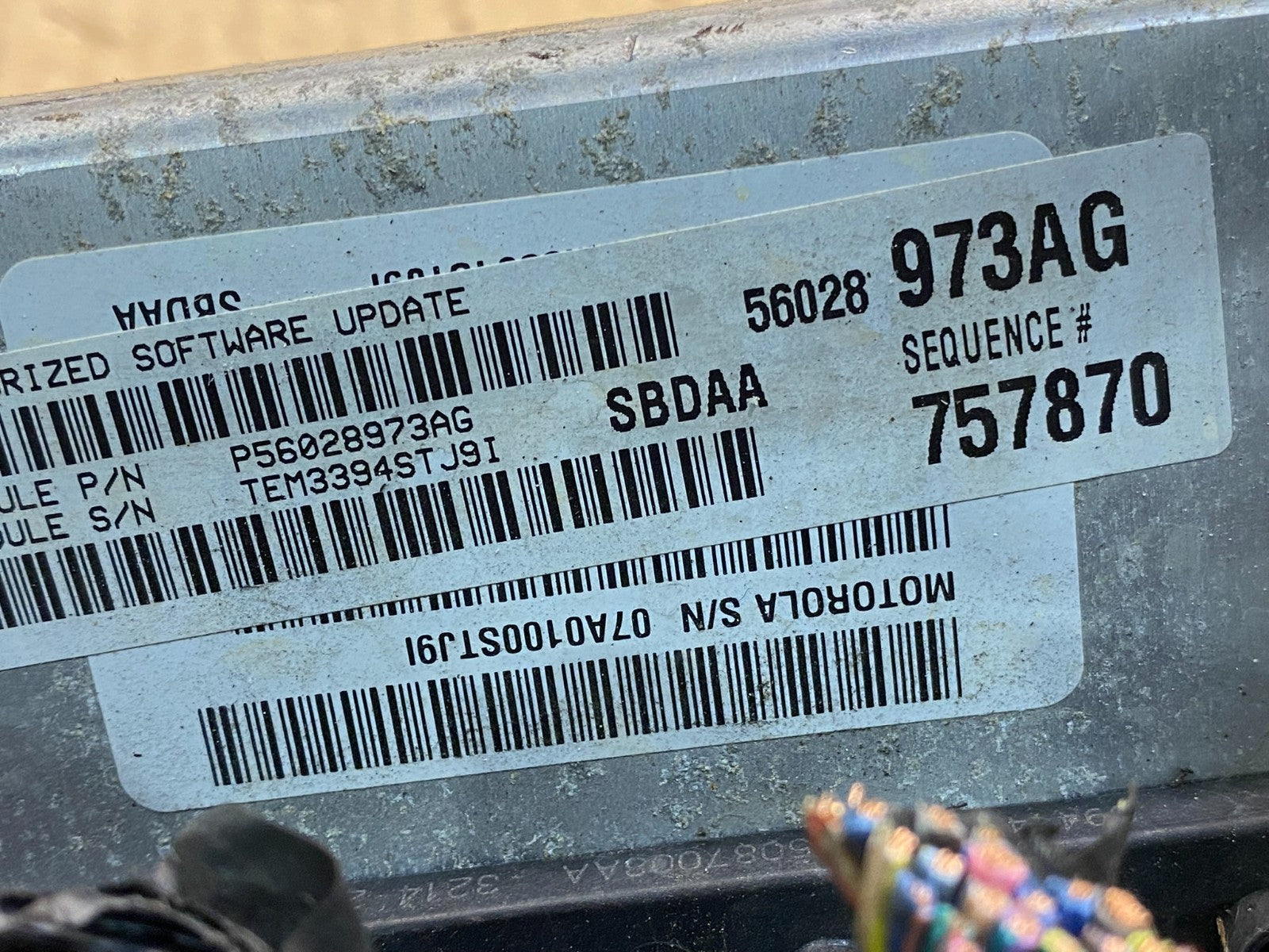 2005 Dodge Durango 5.7 Engine Contol Module Computer ECM ECU AG9725 DG2