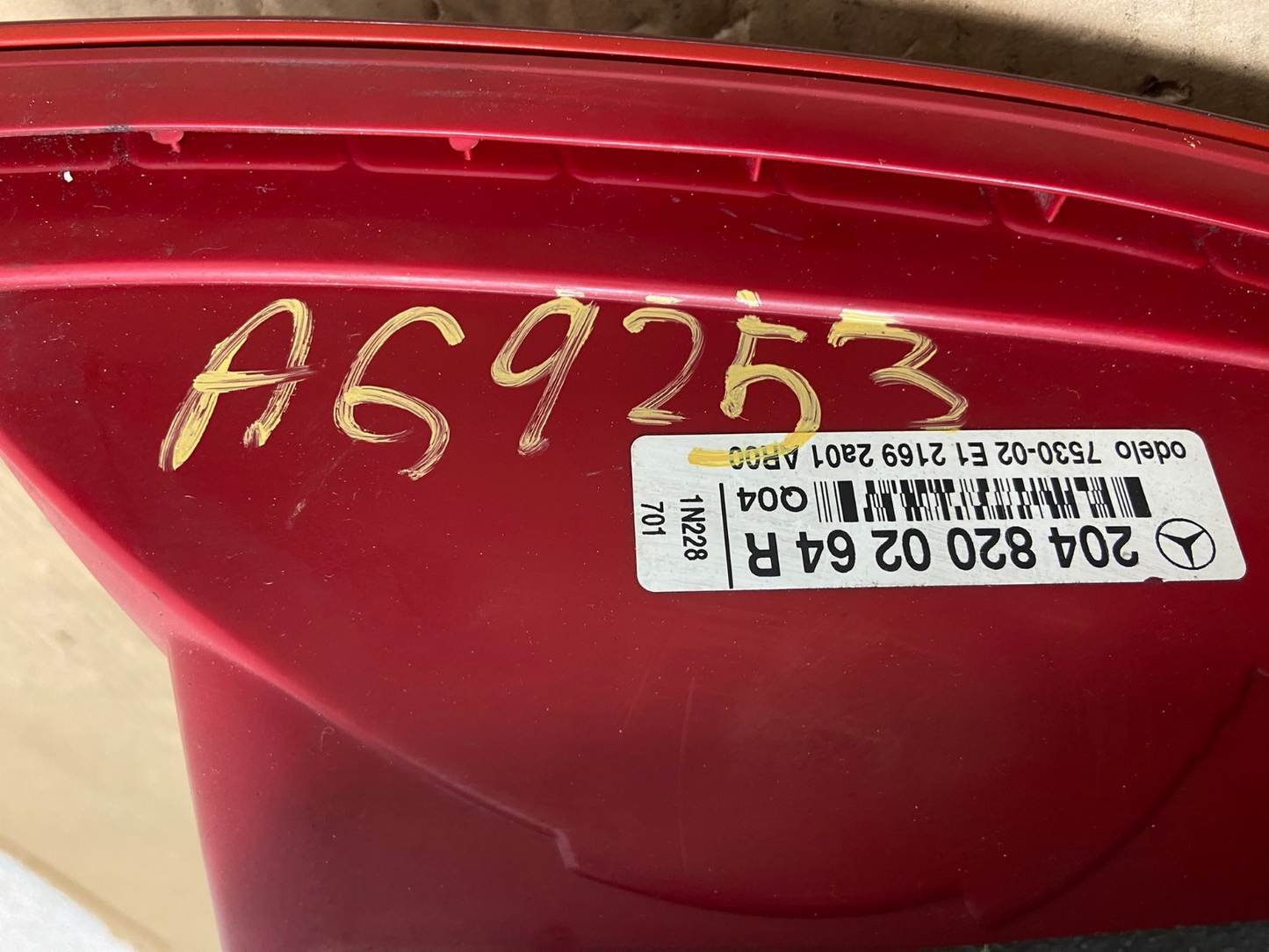 2008 2009 2010 2011 Mercedes C-Class Right Passenger Tail Light AG9253 LK6