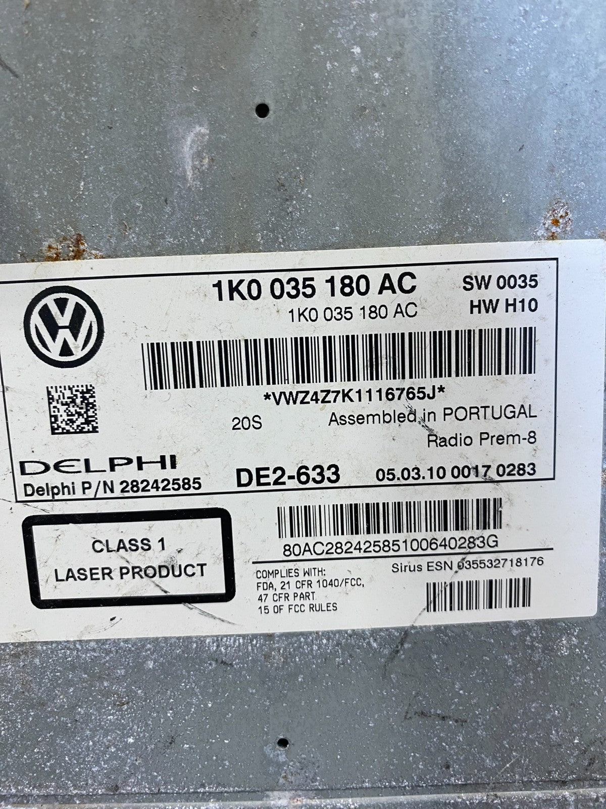 2012 to 2013 Volkswagen Passat Jetta Radio CD Player AM/FM Media AC6929 DG6