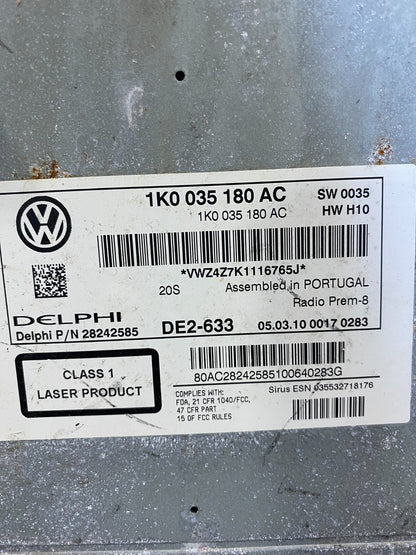 2012 to 2013 Volkswagen Passat Jetta Radio CD Player AM/FM Media AC6929 DG6