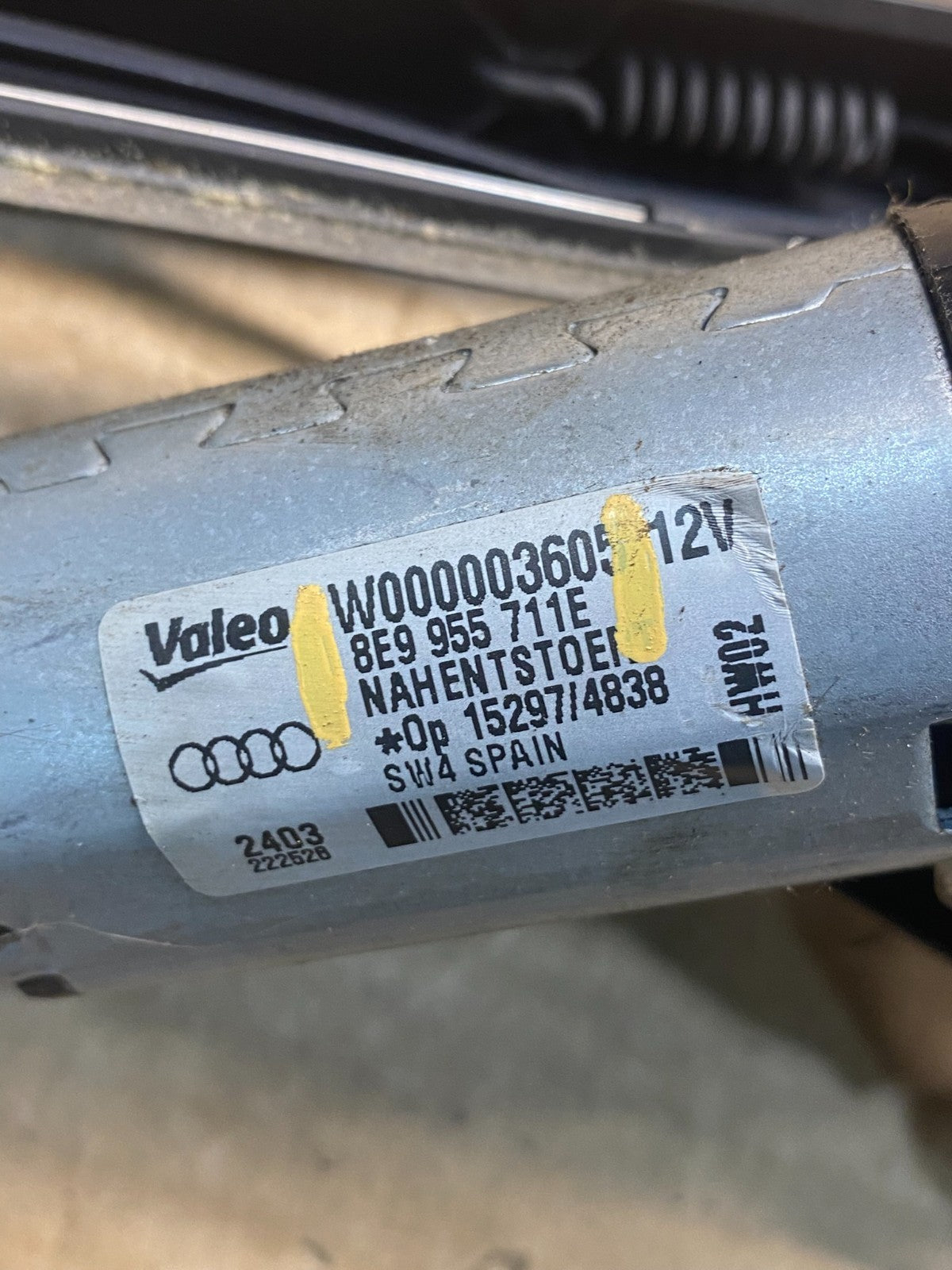 2007 to 2015 Audi Q7 Rear Windshield Washer Wiper Motor AF6648 DG6