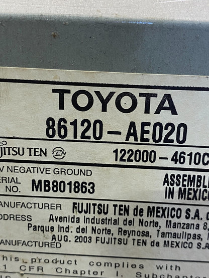 2004 to 2010 Toyota Sienna AM FM CD WMA Mp3 Radio Receiver ad1535 DG6
