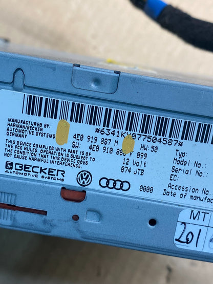 2008 - 2012 Audi A4 Radio Receiver Audio Control Module 3 Pcs Set AH7442 DG3